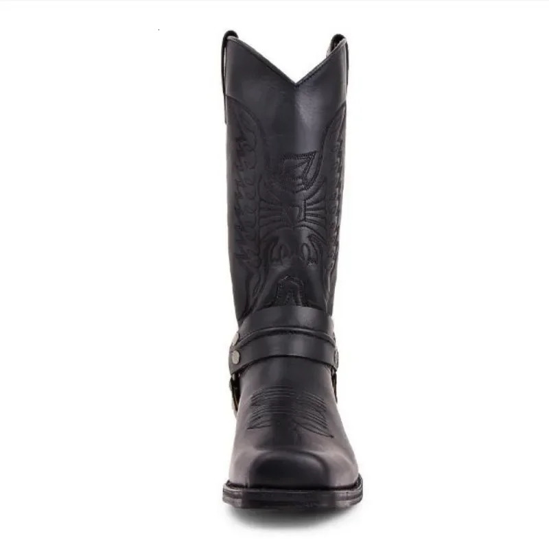 Men Women Unisex Mid Calf Western Cowboy Embroidery Boots Male Autumn Outdoor Leather Totem Med Heel Fashion ed Boots 250930