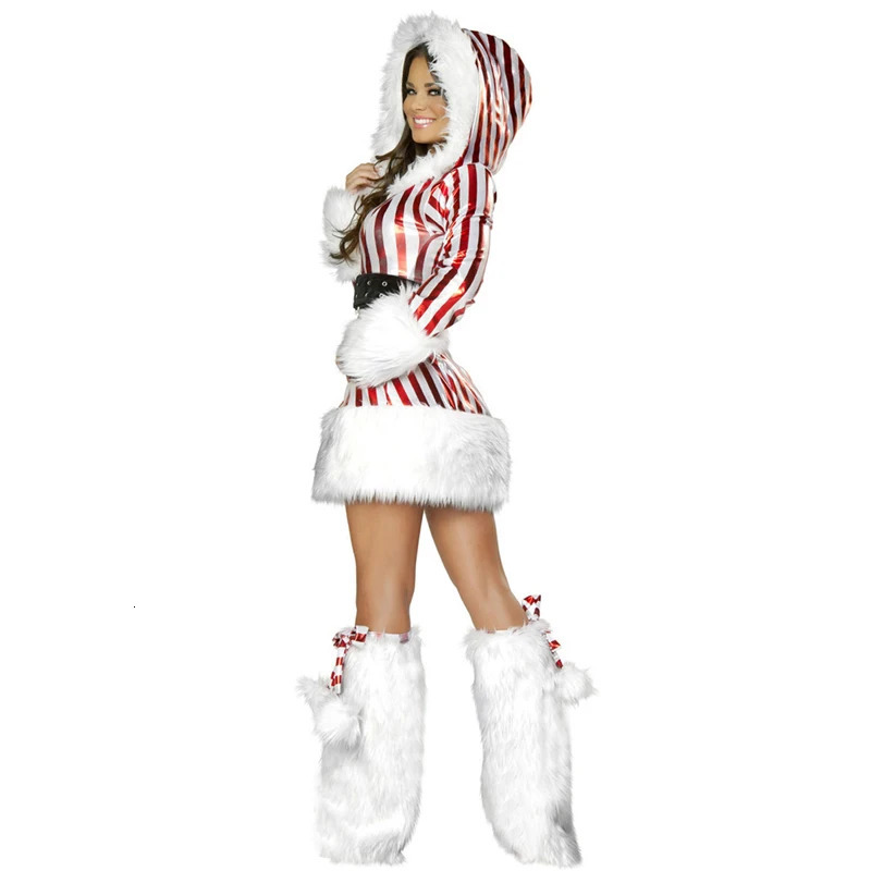 Women s Christmas Sweater Dress Set Long Sleeve Reindeer Print Knit Dress Belt Leg Warmers Santa Hat 250930