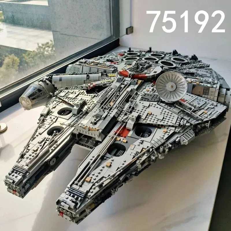 In stock 7451 pieces Spacecraft Falcon Heavy Difficult assembly puzzle brick model 75192 Birthday party gift L250930