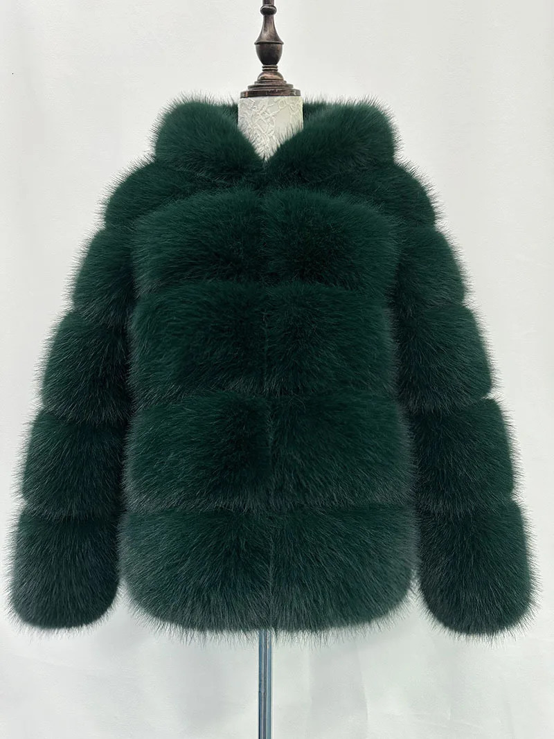 HOOOFUR Faux Fur Coat with Hat Thickened Warm And Stylish Outerwear for Fashionable Cold Weather 250930