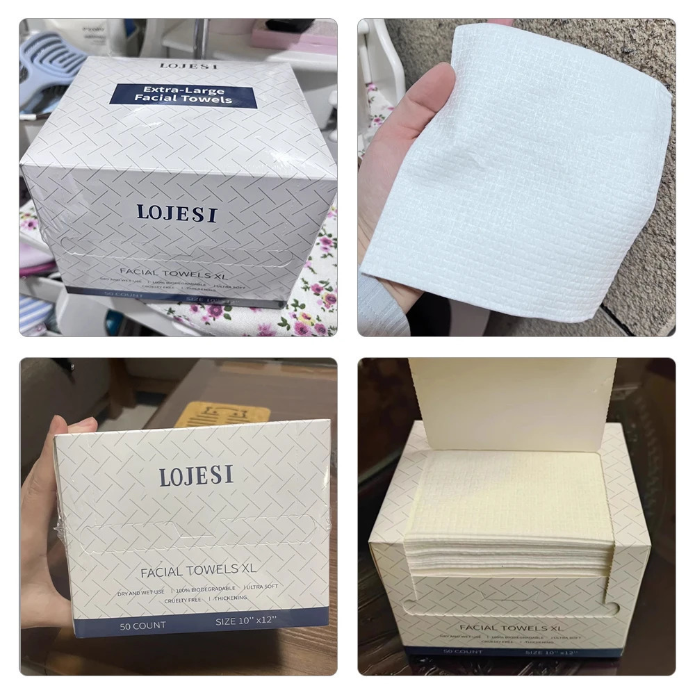 Disposable Face Towels 1012 Makeup Remover and Clean Soft and Thick Dry Wipes Facial Tissue XL Towelettes 50 Count 250929
