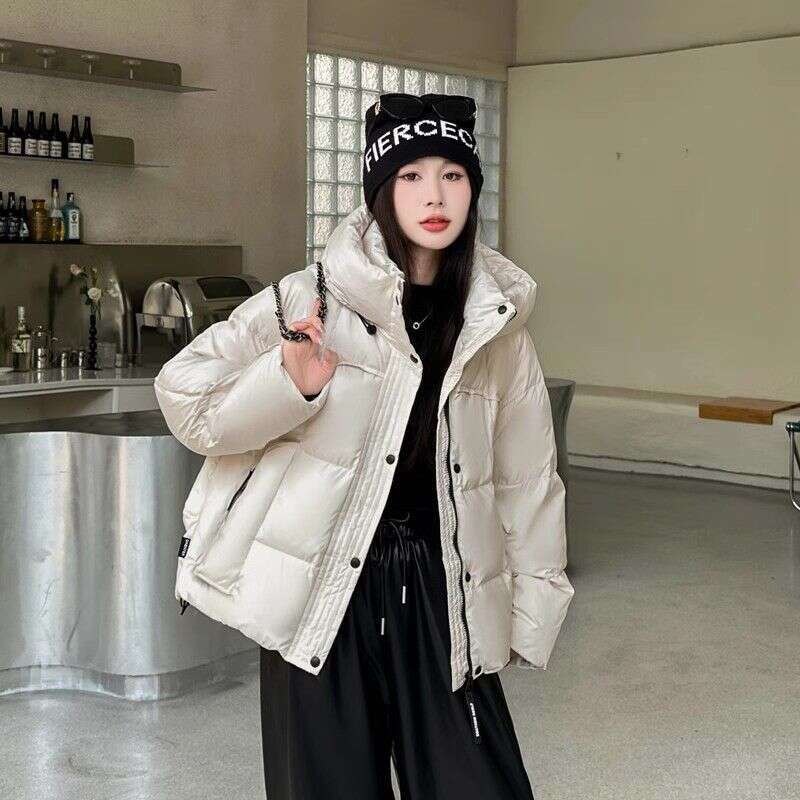 Jacket For Women, Short Stature, Winter Thick New Style, Fashionable Ankora Red Slimming White Duck Down Bread