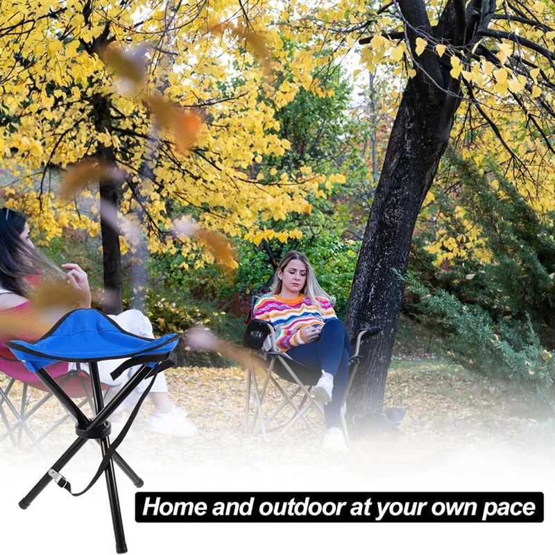 A11EPortable Folding Camping Stool Tripod Seat Folding Camping Chair Outdoor Travel Medium Chair For Picnic Garden Lawn J250930