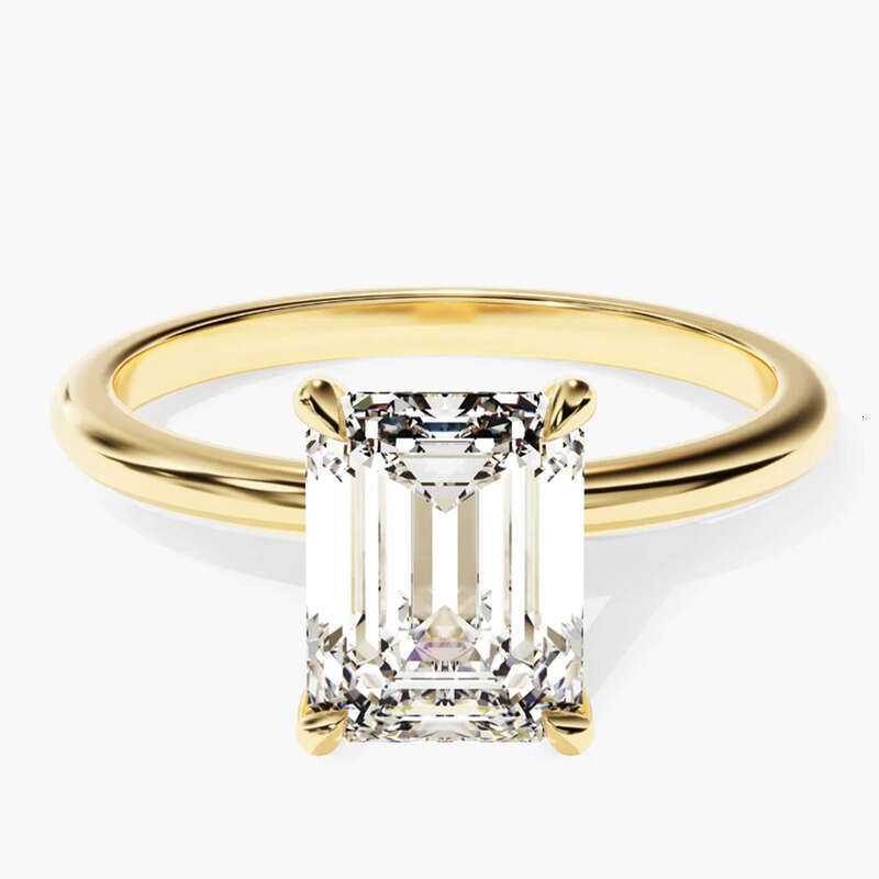 Gold-Plated Sterling Silver Radiant Pear Oval Cut Solitaire Moissanite Women's Engagement Ring
