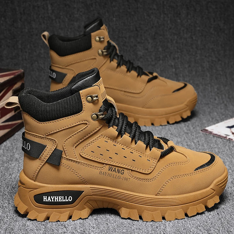 CYYTL Mens Boots Winter Shoes Casual Outdoor Hiking Work Cowboy Tactical Chelsea Ankle Platform Leather Sneakers 250930