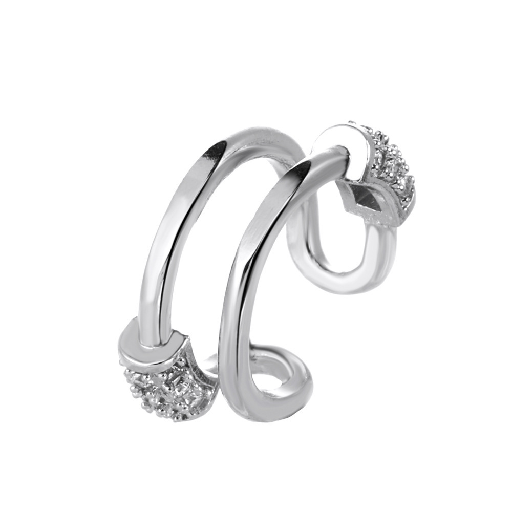 Korean Minimalist Zircon No Piercing Clip Fashion Geometric C-shaped Ear Cuff Niche Design Elegant Earrings for Women