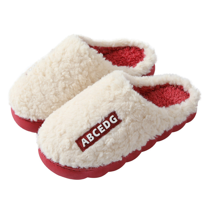 Alphabet Women, Autumn Winter Home Use, Non-Slip Thick Sole Couple Cotton Slippers for Men, Indoor and Outdoor Wear ddmymarket