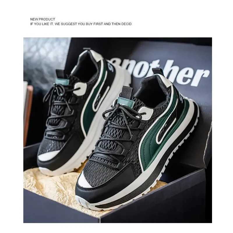 Mens Mesh Breathable Chunky Casual Sneakers Lightweight Platform Shoes for Daily Wear Z250930