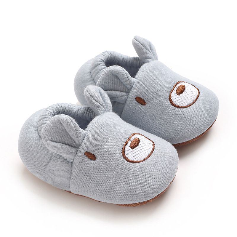 Infant Cartoon Animals Pattern Newborn Socks Shoes Kidszworld Little Toddler Non-slip Crib First Walkers Winter Baby Soft Warm Shoes 0-18 Months K0461