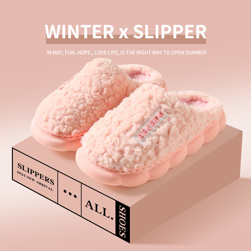 New Style Guest Cotton for Women, Autumn and Winter Color Matching, Thick Sole, Non-Slip, Warm, Couples' Maternity Shoes, Home Slippers ddmymarke