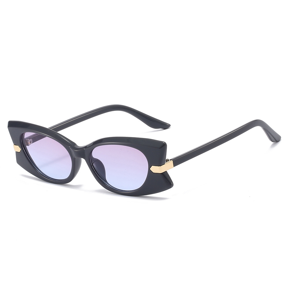 2025 New Butterfly Frame Sunglasses for Women European American Style Metallic Accent Small Rectangular Decor Trendy Shades