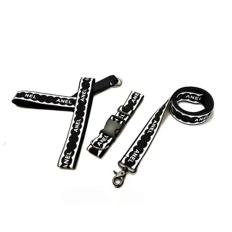 2025 new No Pull Designer Harness and Leashes Set Durable Pets Dog Collar Leash Long Rope Printed Letter Pattern Collars for Small Medium La