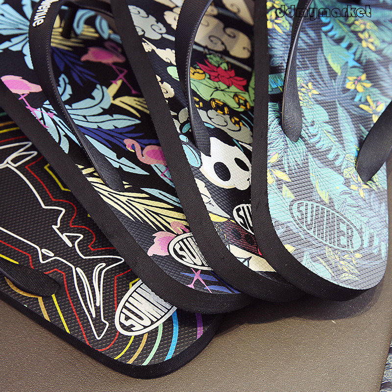 Summer Slippers Korean Style Trendy Non-Slip Flip-Flops 2025 New Fashion Outdoor Personality Men's Beach Shoes ddmymarket