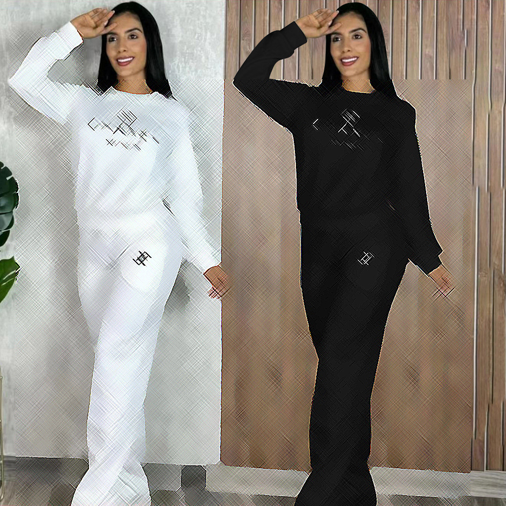 Fashion Tracksuit embroidery Hooded Jacket Pants Autumn and winter casual temperament set embroidered long sleeve Sweatshirts trousers two-piece set