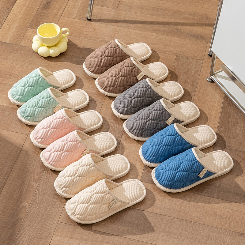 Spring and Autumn Women, Four Seasons Winter Indoor Use Cotton Non-Slip Home Couple Linen Slippers for Men ddmymarket