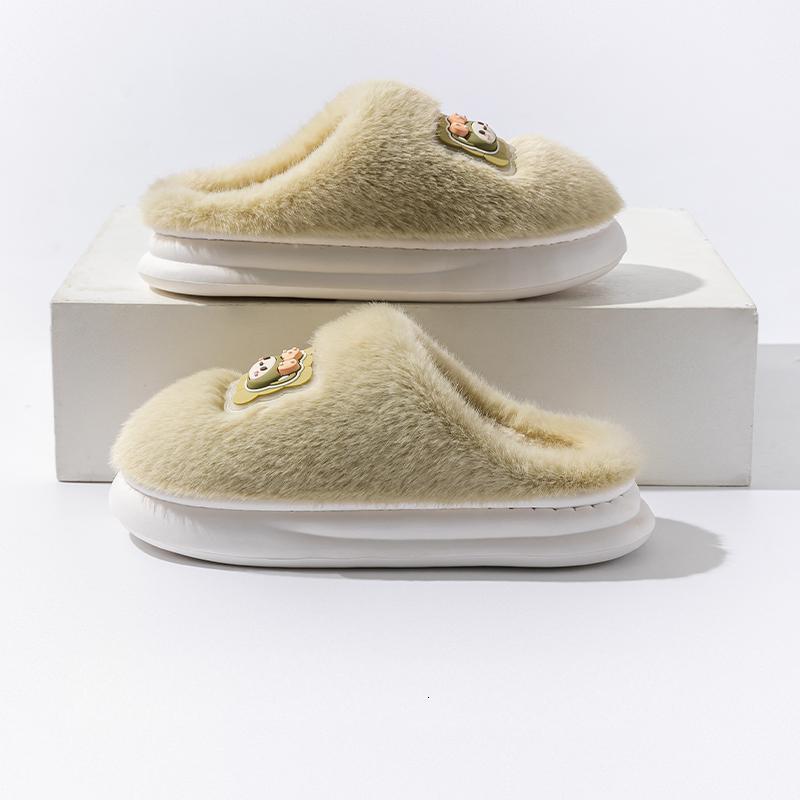 Cartoon Plush Cotton Women, Autumn and 2025 New Indoor Warm for Men, Thick Sole Non-Slip Winter Slippers ddmymarket