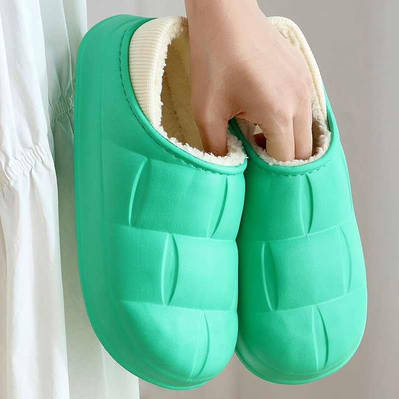 New Cotton Slippers Women, Warm Waterproof, Couple's Thick-Soled Autumn and Winter Shoes with a Soft Cushioning Feel for Men ddmymarket