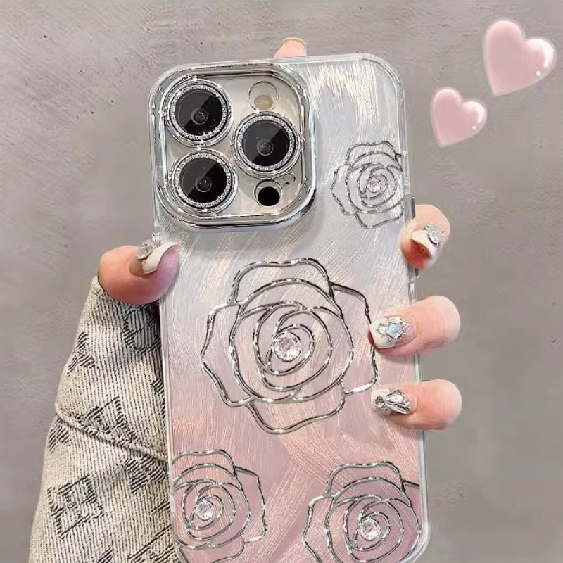 For iphone 17 Pro Max Case, Cute Camellia Phone Case, Slim Shockproof Protective Cover For Women Girl