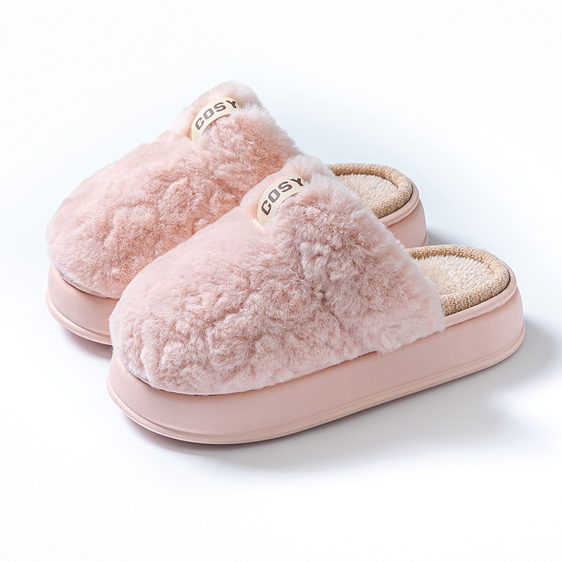Thick-Soled Cotton for Women, Autumn Winter 2025 New Style, Outdoor and Indoor Use, Non-Slip, Fleece-Lined, Thickened, Warm, Plush Slippers ddmymarket