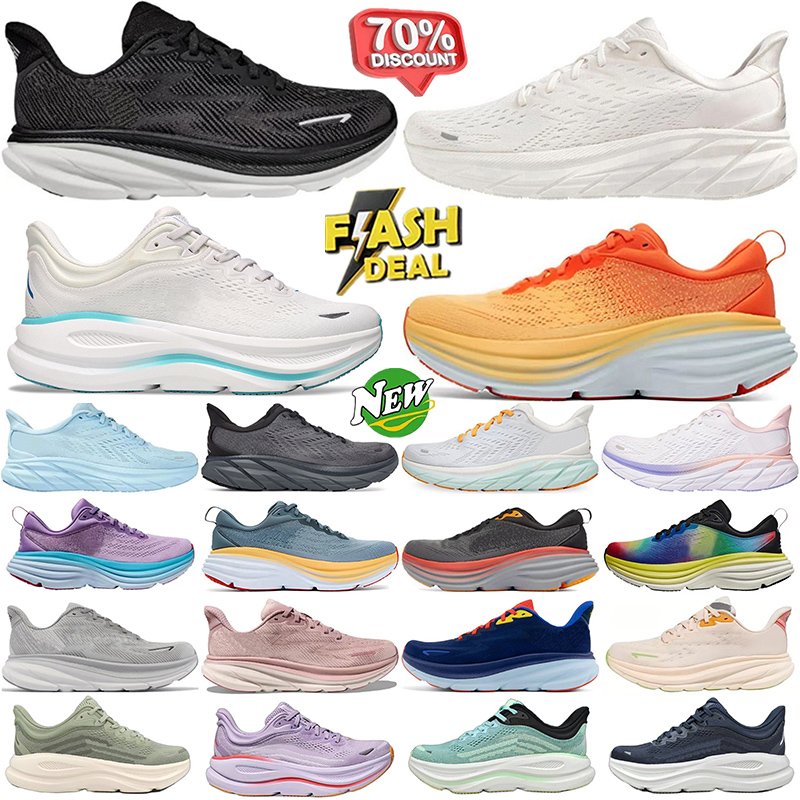 One Bondi 8 2025 Running Shoes Womens Platform Sneakers Clifton 9 Men Blakc White Harbor Mens Women Trainers Runnners Size 36-47