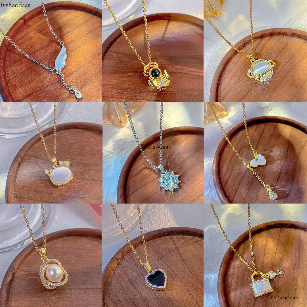 stainless steel clover necklace gold dia butterfly fashion star moon pendant women's clavicle chain jewelry