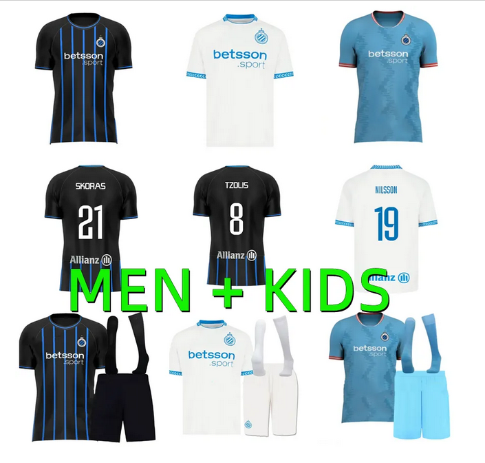 25 26 ClUb BrUGge Soccer Jerseys Men Kids Kit 2025 2026 Maillot Foot Home Away Football Shirt JUTGLA LANG MEIJER ONYEDIKA BUCHANAN VANAKEN SKOV OLSEN