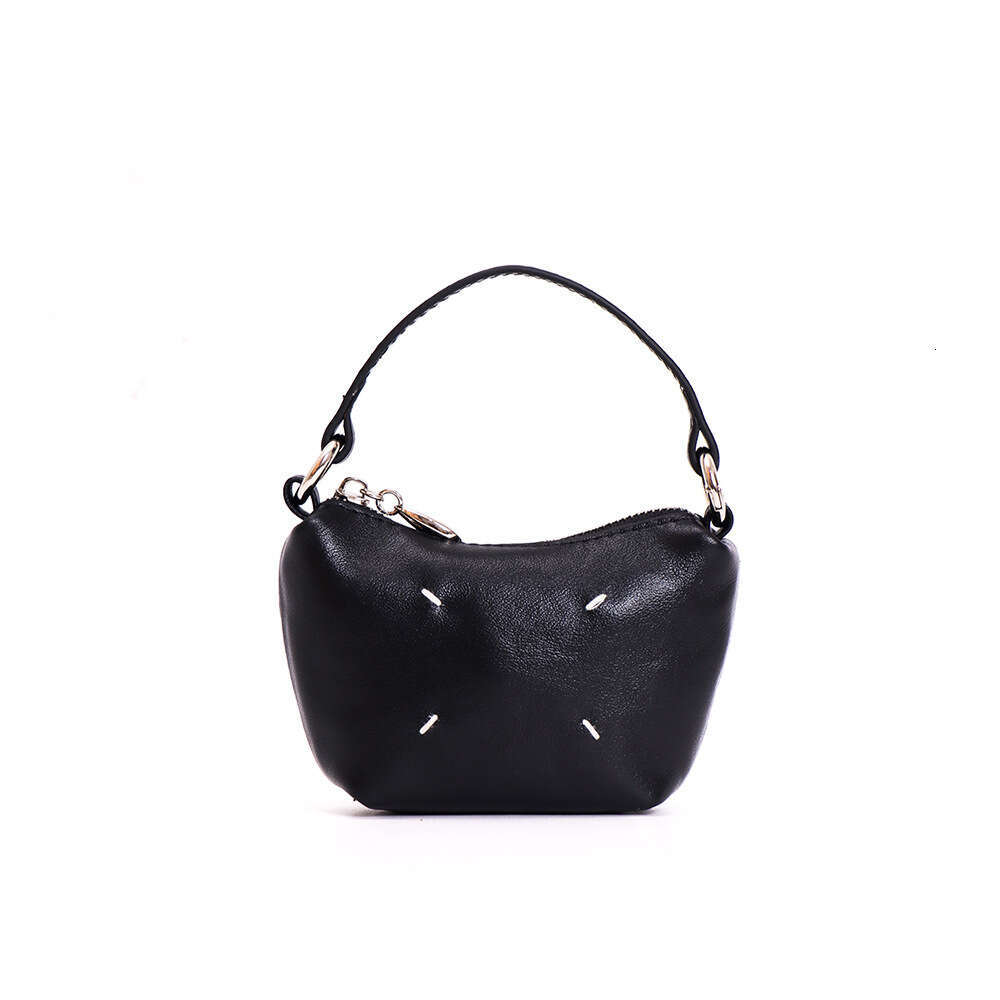 Genuine Compact Coin Purse Women's Handheld Small Portable Key Lipstick Storage Soft Leather Single Shoulder Crossbody Bag