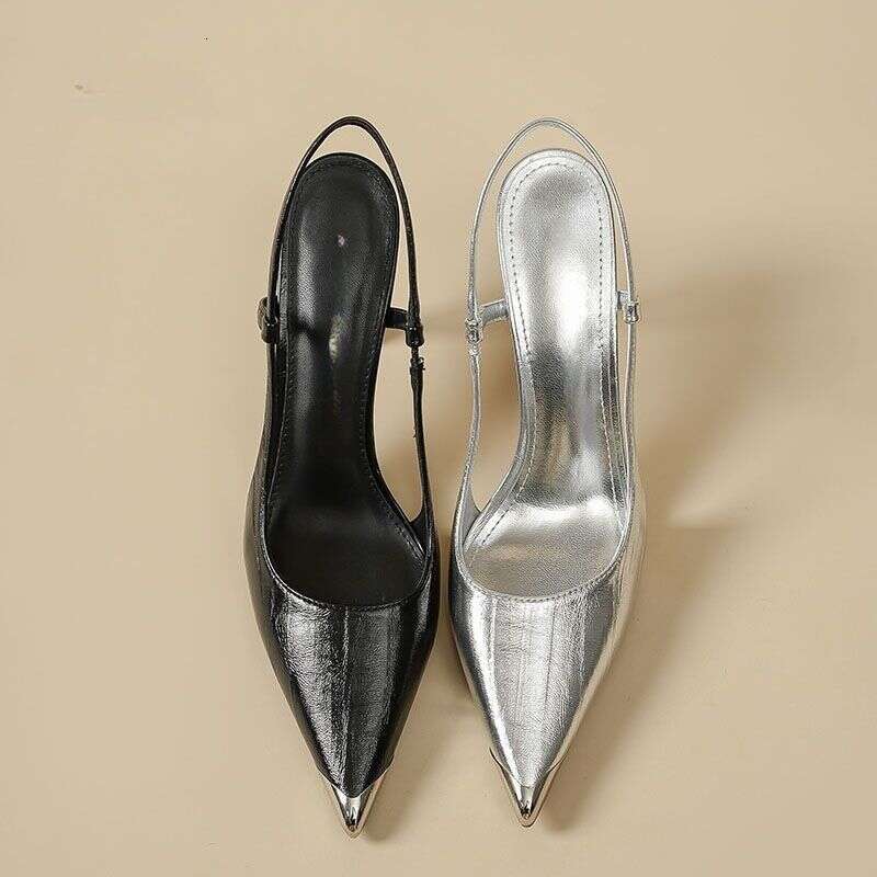 silver Closed-Toe High heels for Designer Shoe Women 2025 New Style Thin heel Black Stunning Comfortable Airy High-End Sandals