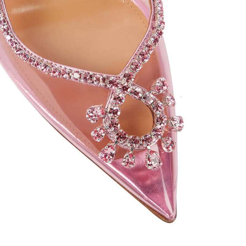 Fashion Rhinestone Flash Piece Temperament Beautiful Wedding Shoes Female Pointed Heels After Empty Sandals