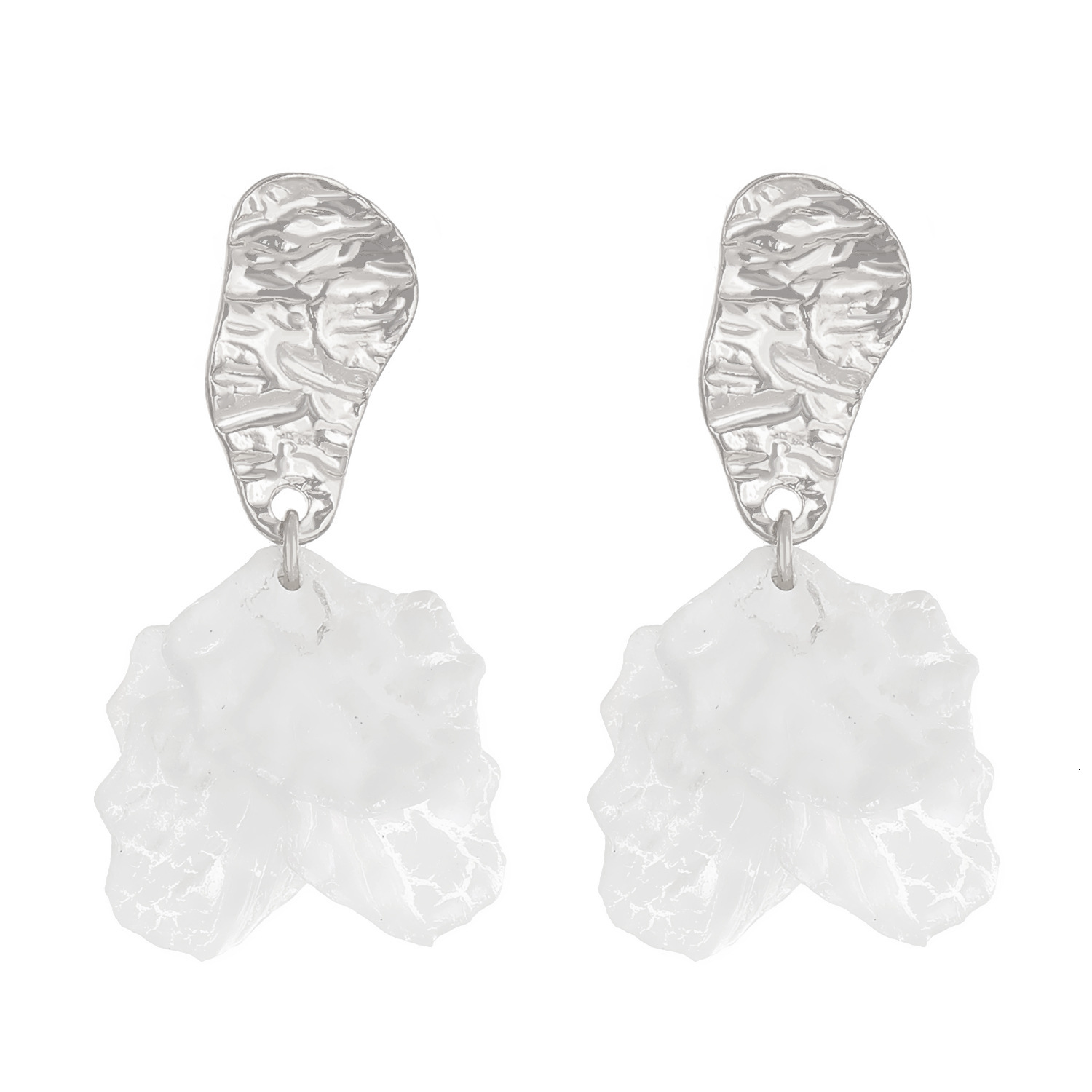 Ins Acrylic Flower for Women Mori Style Super Fairy Cracked Petal Tassel Earrings Trendy