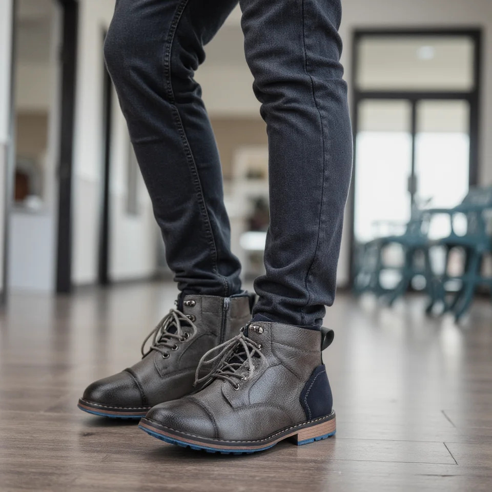 Size 713 Ankle Boots For Men Mens Leather boots Boot for men AL605 250930