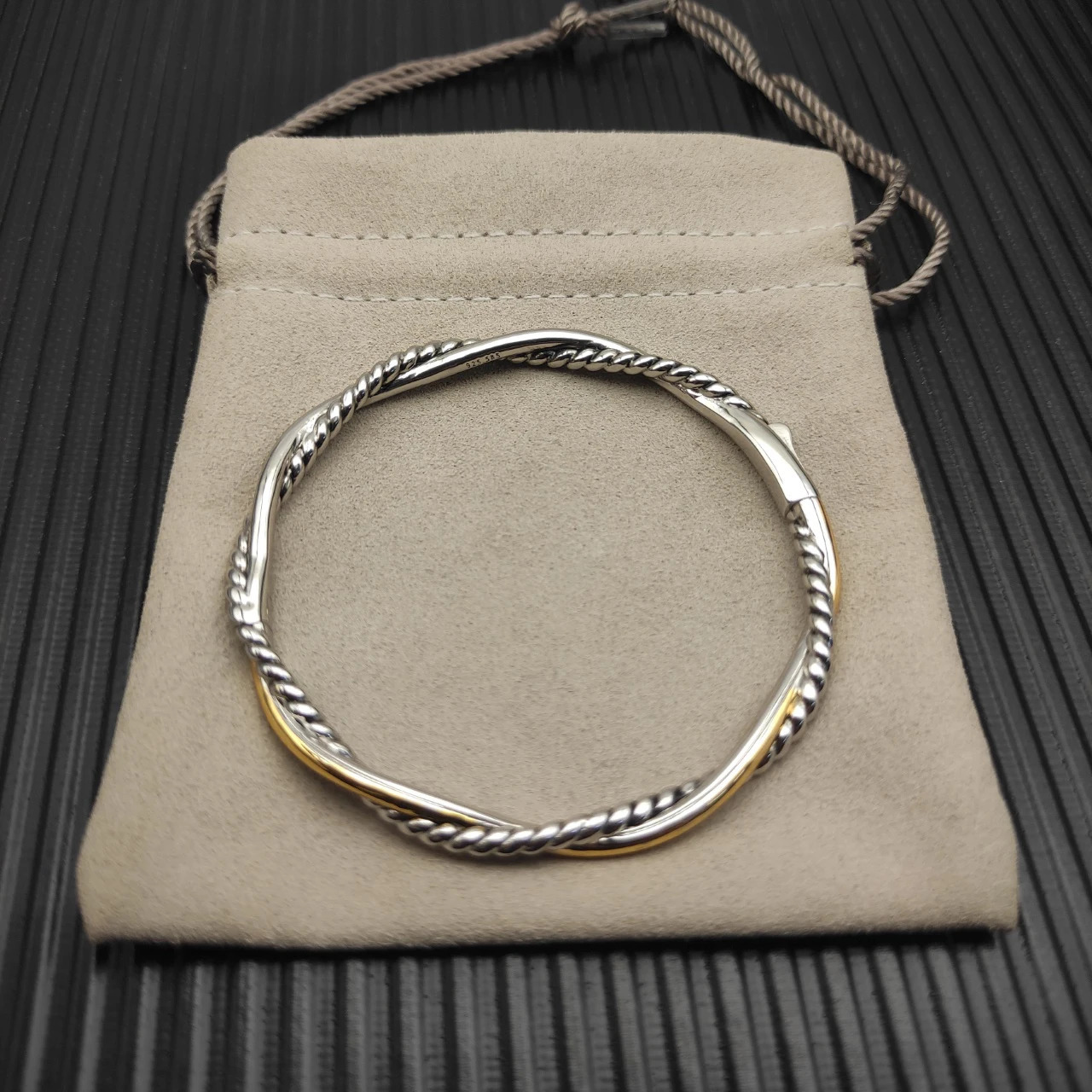 S925 sterling silver 44mm color separation infinite interwoven bracelet neutral fashion trend retro jewelry 250930