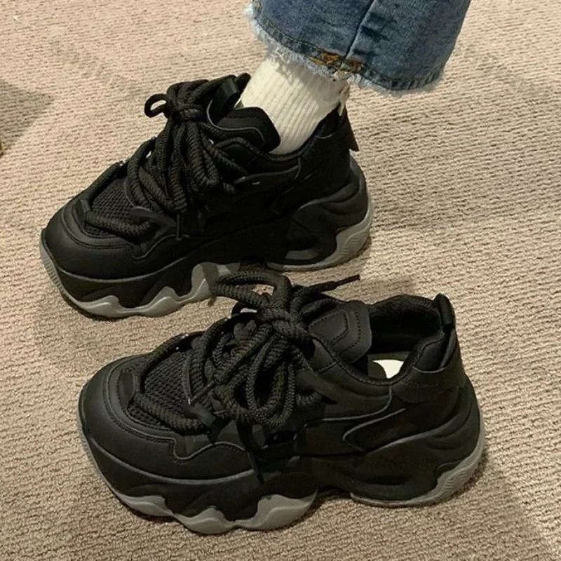 Women Chunky Platform Sneakers Women Autumn Fashion Breathable Mesh Sport Casual Sneakers Female Thick Bottom Vulcanized Shoes 250930