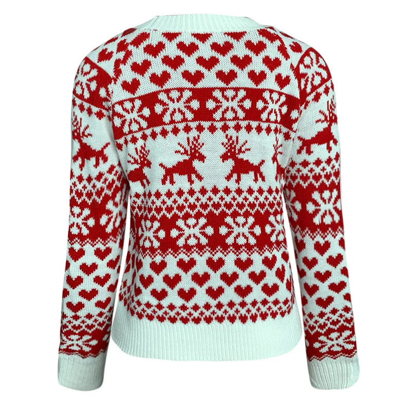 Winter 2025 Womens Christmas Sweater Soft Cute Xmas Look Knitwear Long Sleeve O Neck Jumpers Top Streetwear Y2K Style Pullovers 250930