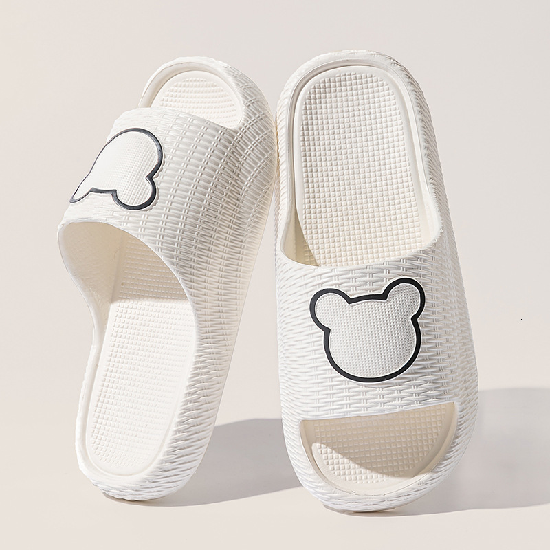 Cartoon Bear Head EVA Summer Home Non-Slip Bathroom Men Silent Couple Thick Sole Slippers Women Outdoor Wear ddmymarket