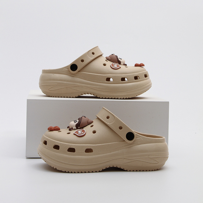 Chunky Sole Height-Increasing Clog Sandals for Women, Summer Outdoor Non-Slip Small Size Comfortable Closed-Toe Slippers ddmymarket