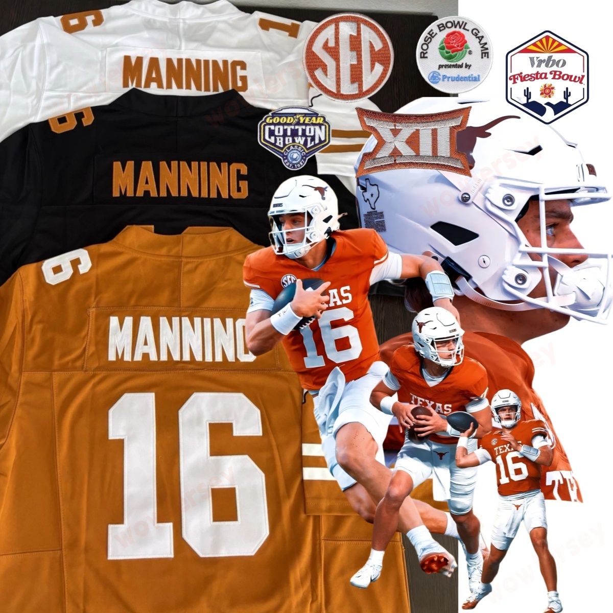 2025 Texas Longhorns Arch Manning Football Jersey Quintrevion Wisner Ryan Wingo Emmett Mosley V DeAndre Moore Jr. Trevor Goosby Neto Umeozulu Cole Hutson DJ Campbell