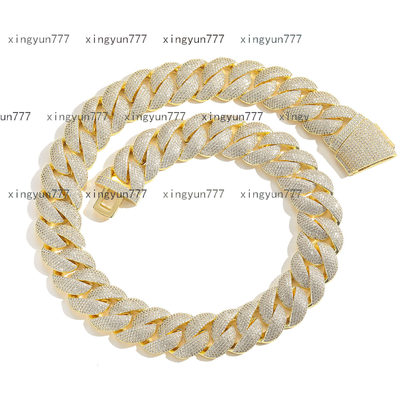 Mens 22mm Gold Plated Bubble Cuban Link Chain Necklace Trendy HipHop Style FeaturingMoissanite Main StoneFashion Chains