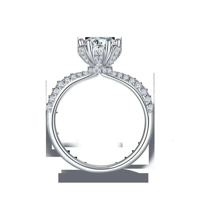 DHCollections Engagement Rings Jewelry Plated Ring Gold High Quality in Stock Sterg Sier for Women with Moissanite 1ct 6.5mm M27A