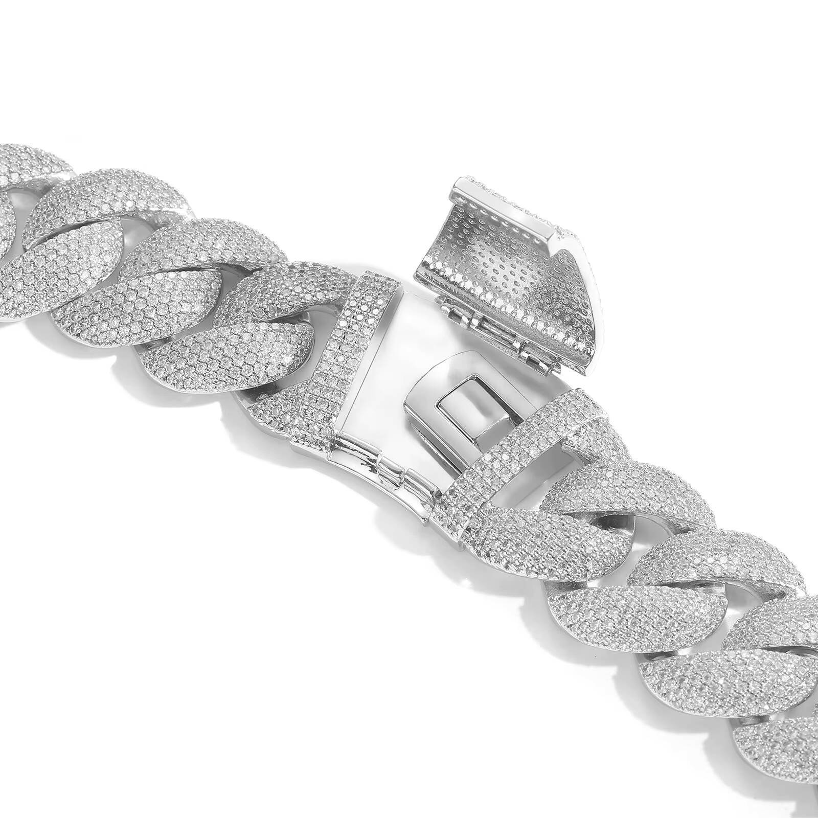 Mens 22mm Gold Plated Bubble Cuban Link Chain Necklace Trendy HipHop Style FeaturingMoissanite Main StoneFashion Chains