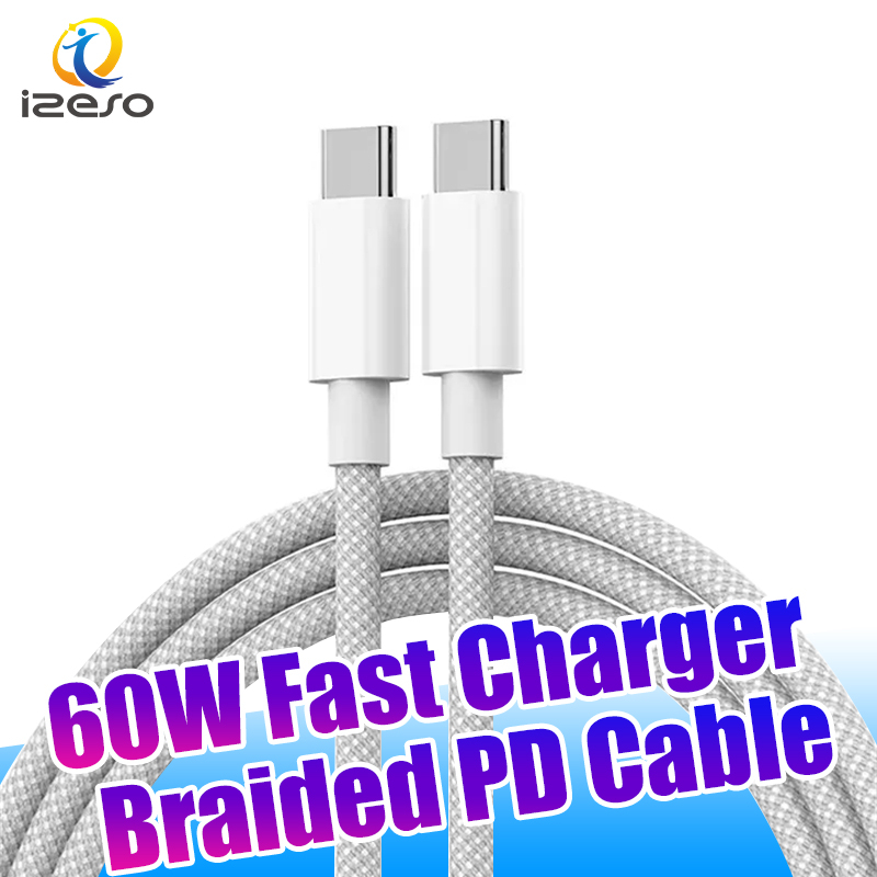 60W USB C-C Cable for iPhone 17 Type C 20V 3A Fast Charging Cord for iPhone 16 15 izeso