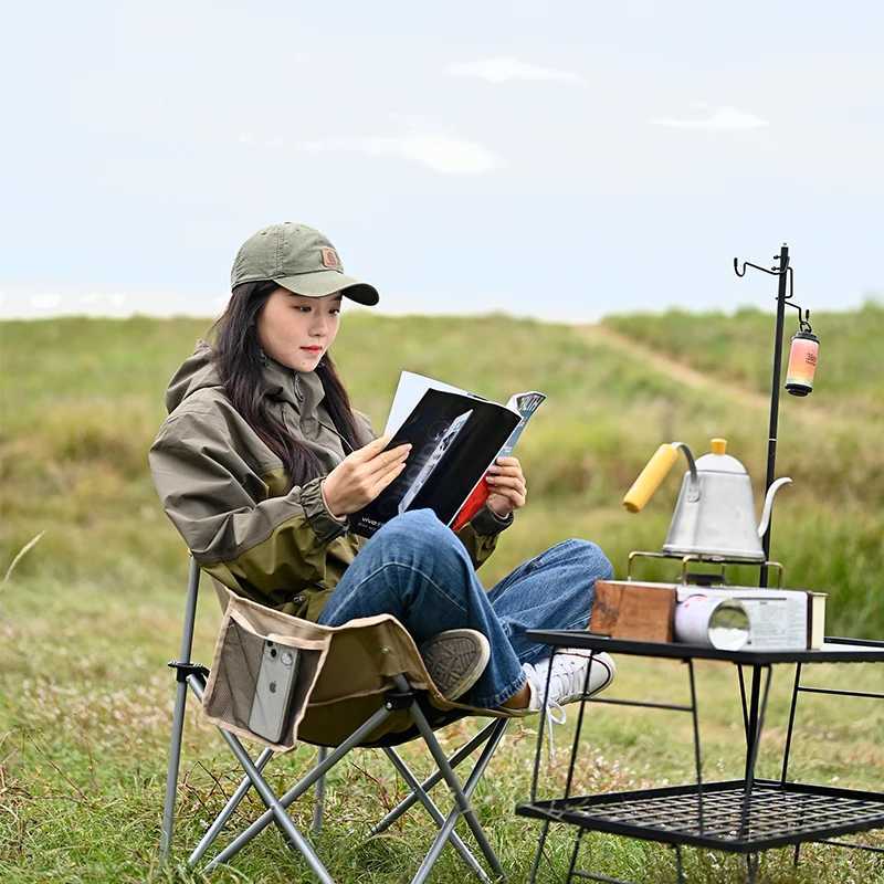 Outdoor Folding Moon Chair Portable Chair Camping Chair Picnic Gear Fishing Small Horse Stool Student Sketching J250930