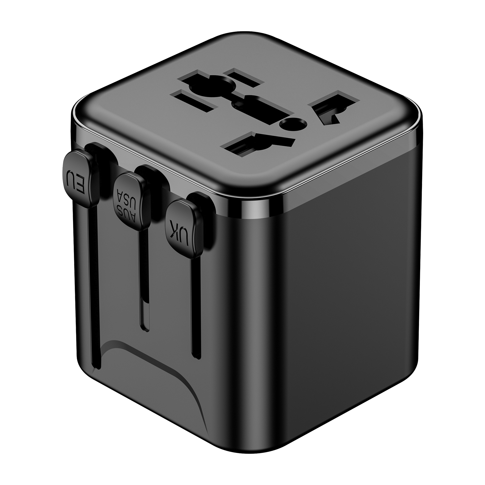 Universal Travel Adapter Mini Travel Plug Adapter for US/EU/UK/AUS 2 USB A and 3 USB C Mini Power Adapter Dual Fuses Eight Protection Universal Socket