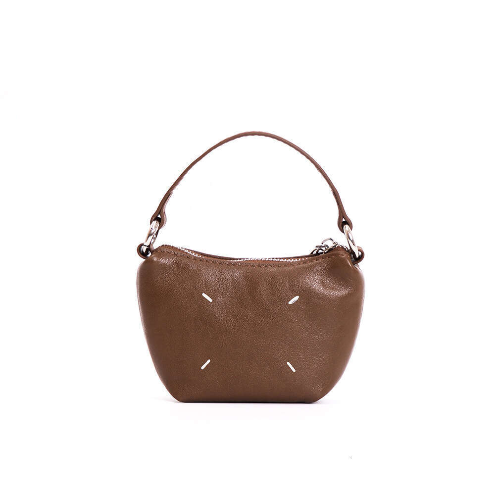 Genuine Compact Coin Purse Women's Handheld Small Portable Key Lipstick Storage Soft Leather Single Shoulder Crossbody Bag