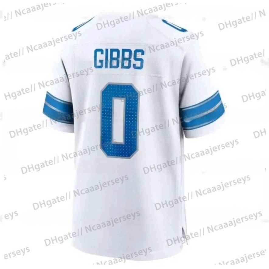 custom 0 Gibbs 2025 Football Jersey 14 Amon-Ra St. Brown Jahmyr Jack Campbell Barry Sanders Jared Goff Jeff Okudah Johnson Shxinet Logos Design