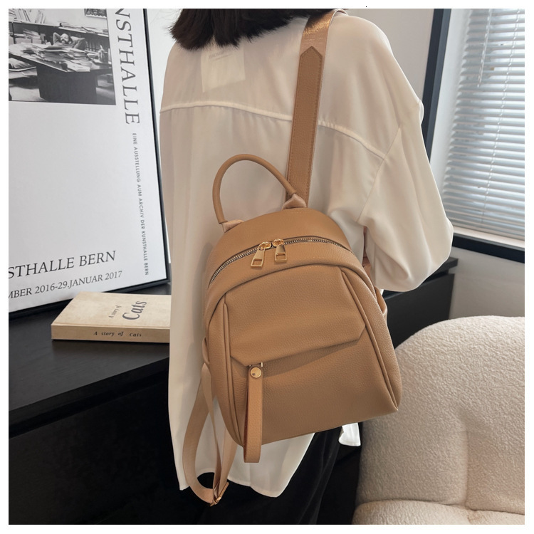 Designer Bag Backpack Korean Style Soft Leather Texture Fashion Simple Backpack Casual Versatile School Commuting Luxury Bag Literary Bag For Women