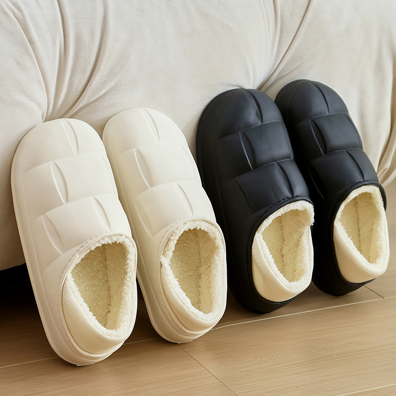 New Cotton Slippers Women, Warm Waterproof, Couple's Thick-Soled Autumn and Winter Shoes with a Soft Cushioning Feel for Men ddmymarket