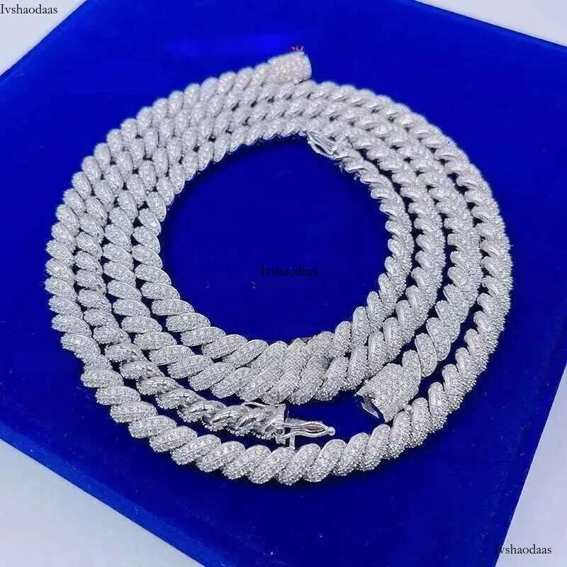 Stock Ready to Ship Gra Certificated Vvs Moissanite Dia 8mm Hip Hop Iced Out Rope Chain