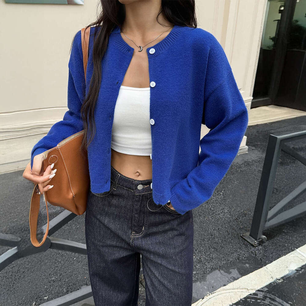 Y2K Hot Girl Solid Color Button Long Sleeve Shirt Woolen Women's Clothing 2025 Autumn Winter