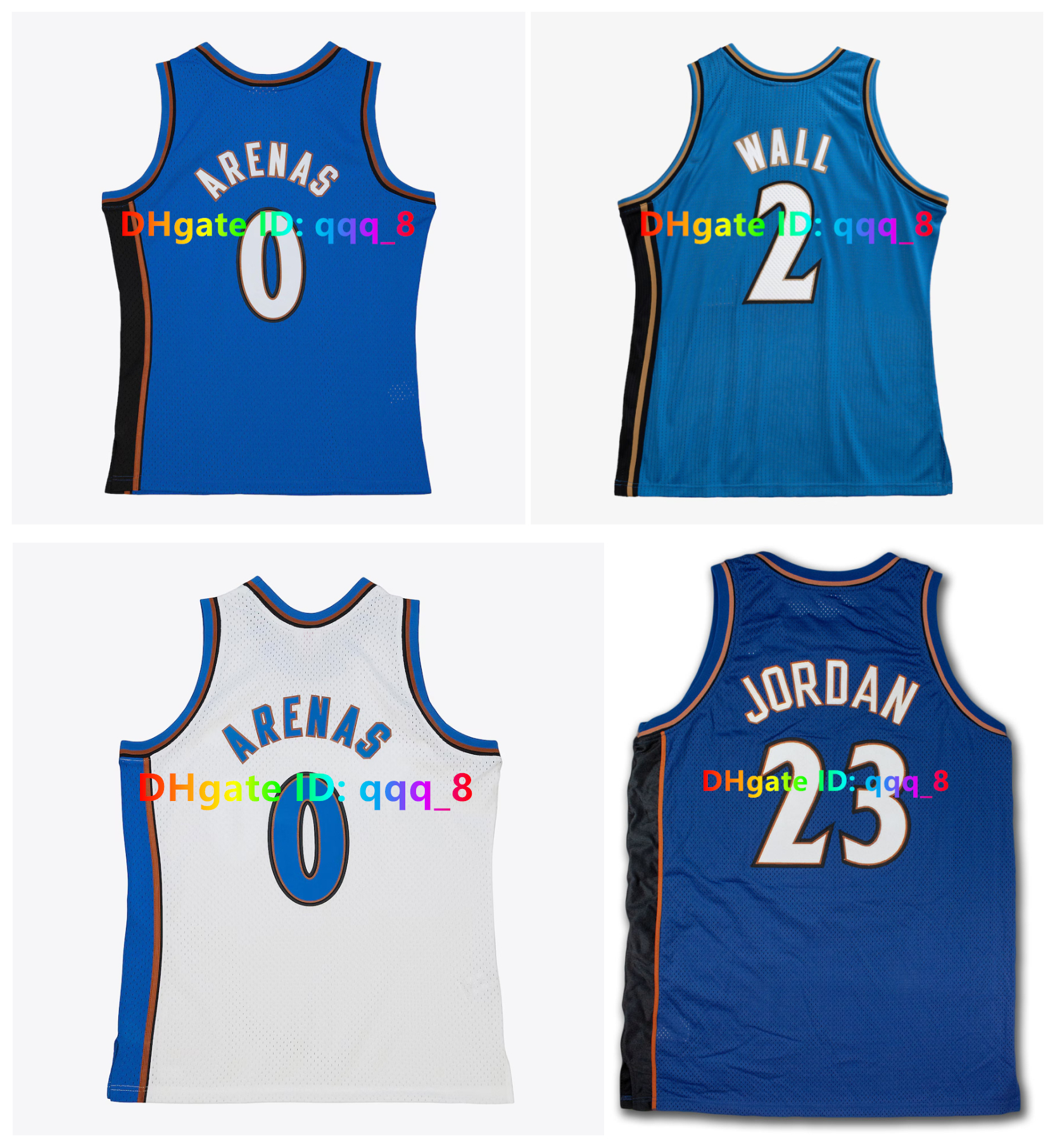 Wall Gilbert Arenas Wizard Basketball Jersey Washingtons 23 Michael Jor dan basket maillot Throwback Blue White Size S-XXXL